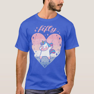 Womens 50 Year Old Cute Unicorn Birthday Girl 50th T-Shirt