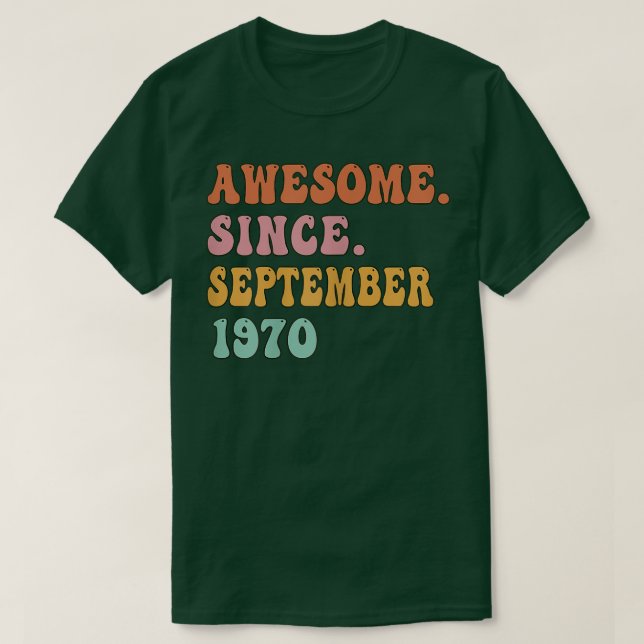 Womens 52 Years Old Gift Awesome Since September 1 T-Shirt (Design Front)