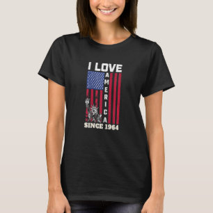 Womens 58tth Birthday I Love America Since 1964 U T-Shirt