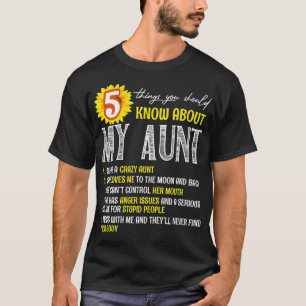 Womens 5 Things You Should Know About My Aunt Sunf T-Shirt