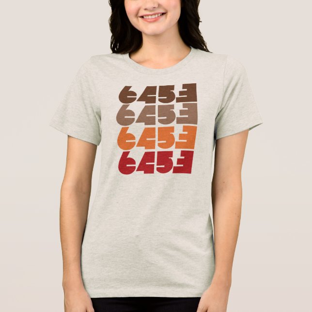 Women's 6453 muted block graphic tee (Front)