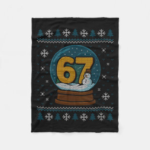 Womens 67 Meme Snow Globe Christmas Ugly Sweater X Fleece Blanket