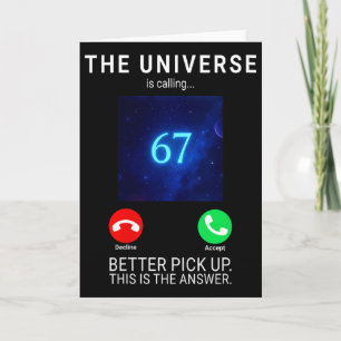Womens 67 Meme The Universe Is Calling V-neck Card