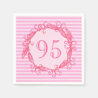 Women's 95th Birthday Beautiful Pink Swirly Napkin