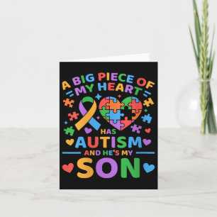 Womens A Big Piece Of My Heart Has Autism And Hes Card