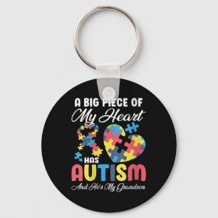 Womens A Big Piece Of My Heart Has Autism And Hes Key Ring