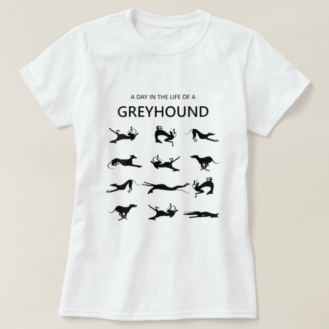 Womens A Day in the Life of a Greyhound VNeck  T-Shirt (Design Front)