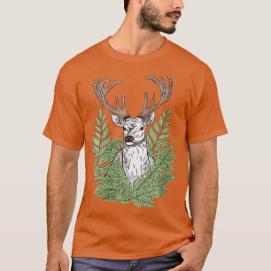 Womens A Deer In The Forest Cottagecore Nature VNe T-Shirt