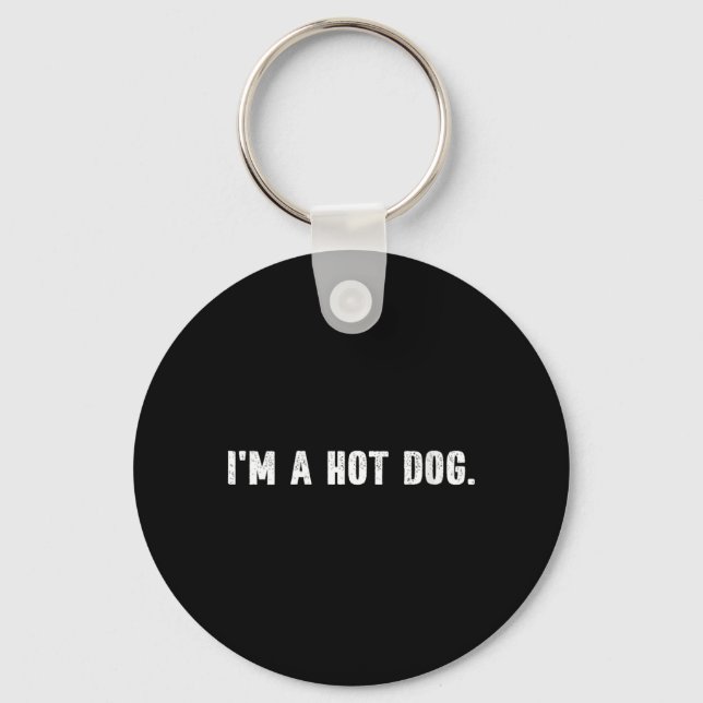 Womens A Hot Dog Funny Instant Lazy Halloween Key Ring (Front)