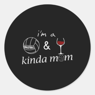 Womens A Volleyball And Wine Kinda Mum A Volleybal Classic Round Sticker