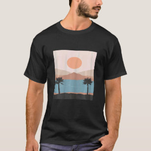 Womens Abstract mid century modern landscape boho  T-Shirt