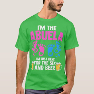 Womens Abuela Here for the se and beer Gender Reve T-Shirt