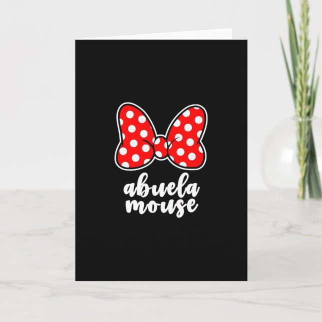 Womens Abuela Mouse Family Vacation Bow  Card (Front)