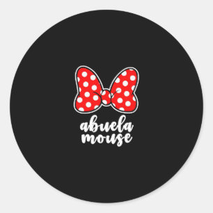 Womens Abuela Mouse Family Vacation Bow Classic Round Sticker