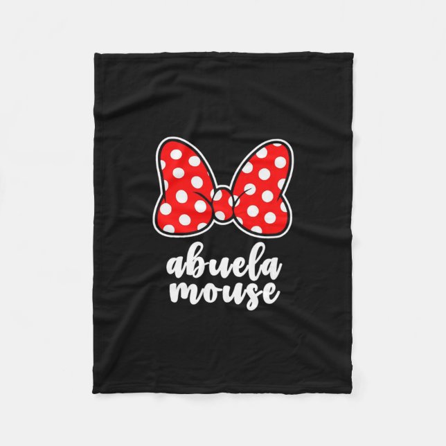 Womens Abuela Mouse Family Vacation Bow  Fleece Blanket (Front)