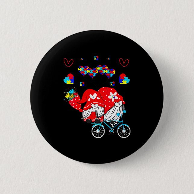 Womens Accept Understand Love Autism Awareness Gno 6 Cm Round Badge (Front)