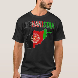 Womens Afghan Gift  Afghanistan Country Map Flag V T-Shirt