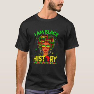Womens African American Pride Queen Girl I Am Blac T-Shirt