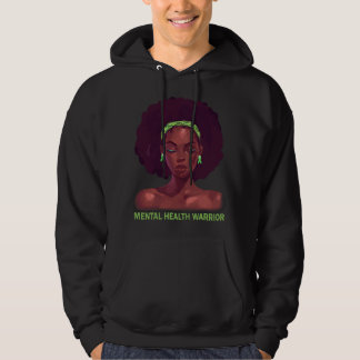 Womens Afro African American Black Woman Mental He Hoodie