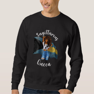 Womens Afro Bahaman Sagittarius Queen Black Womens Sweatshirt