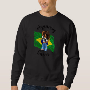 Womens Afro Brazilian Aquarius Queen African Zodia Sweatshirt