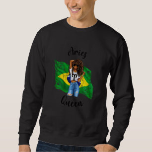 Womens Afro Brazilian Aries Queen African Zodiac B Sweatshirt