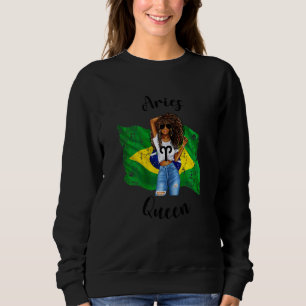 Womens Afro Brazilian Aries Queen African Zodiac B Sweatshirt