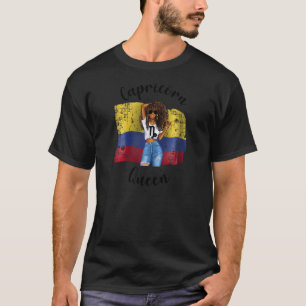 Womens Afro Colombian Capricorn Queen African Zodi T-Shirt