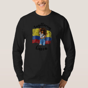 Womens Afro Colombian Sagittarius Queen African Co T-Shirt