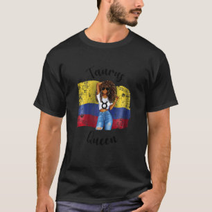 Womens Afro Colombian Taurus Queen African Zodiac T-Shirt