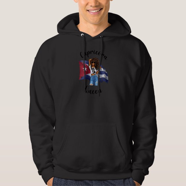 Womens Afro Cuban Capricorn Queen African Zodiac C Hoodie (Front)