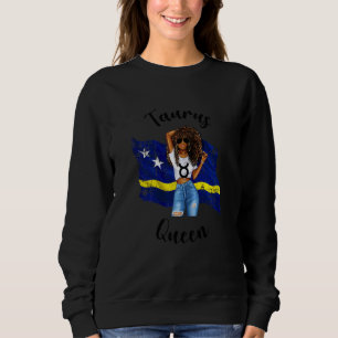 Womens Afro Curacao Taurus Queen African Zodiac Cu Sweatshirt