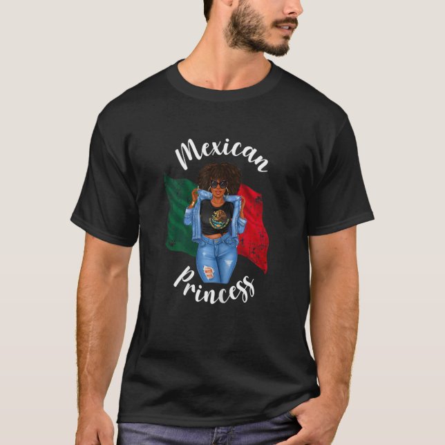 Womens Afro Mexican Princess Mexico Flag African H T-Shirt (Front)