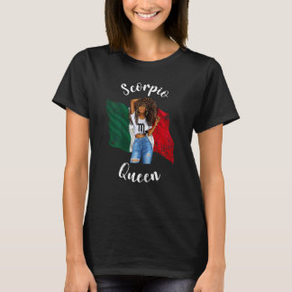 Womens Afro Scorpio Queen From Ecuador Zodiac Birt T-Shirt