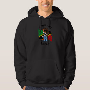 Womens Afro St Kitts & Nevis Aquarius Queen Africa Hoodie
