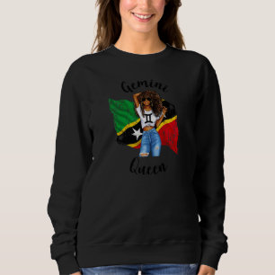 Womens Afro St Kitts & Nevis Gemini Queen African Sweatshirt