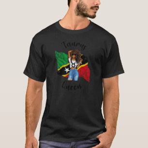 Womens Afro St Kitts & Nevis Taurus Queen African  T-Shirt