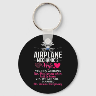 Womens Aircraft Mechanic Wife Aeroplane Maintenanc Key Ring