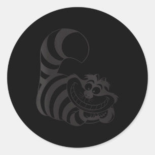 Womens Alice In Wonderland - Cheshire Cat Outline Classic Round Sticker