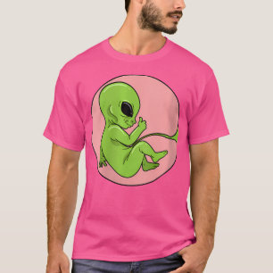 Womens Alien Foetus Embryo Baby Pregnancy Ufo T-Shirt