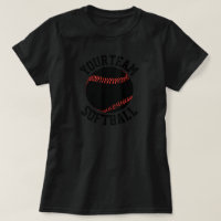 Women's ALL BLACK Custom Softball Team T-shirt