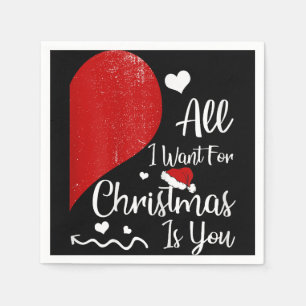Womens All I Want For Christmas Is You Couples Mat Napkin