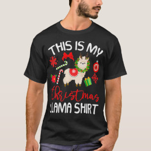 Womens Alpaca Christmas Pajama Gift Pyjamas Xmas F T-Shirt