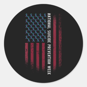 Womens American Advocacy Flag National Suicide Pre Classic Round Sticker