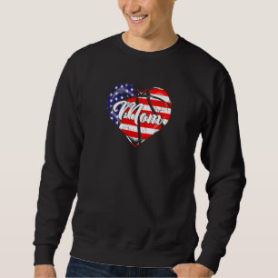Womens American Flag Basketball Mum Apparel  4th O Sweatshirt