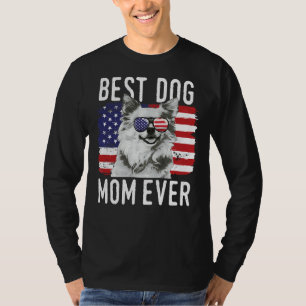 Womens American Flag Best Dog Mum Ever Chihuahua U T-Shirt