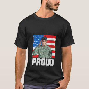 Womens American Flag Proud Army Wife Salute USA Ve T-Shirt