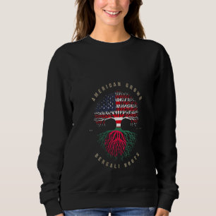 Womens American Grown Bengali Heart Love Banglades Sweatshirt