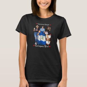 Womens American Raised Nicaraguan Blood Usa Flag N T-Shirt