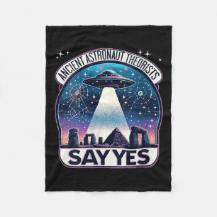 Womens Ancient Astronaut Theorists Say Yes Aliens Fleece Blanket